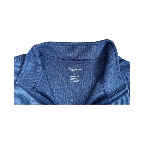 Van Heusen Men's Mock Neck Never Tuck Long Sleeve Quarter-Zip Pullover-Size L - Picture 3 of 6